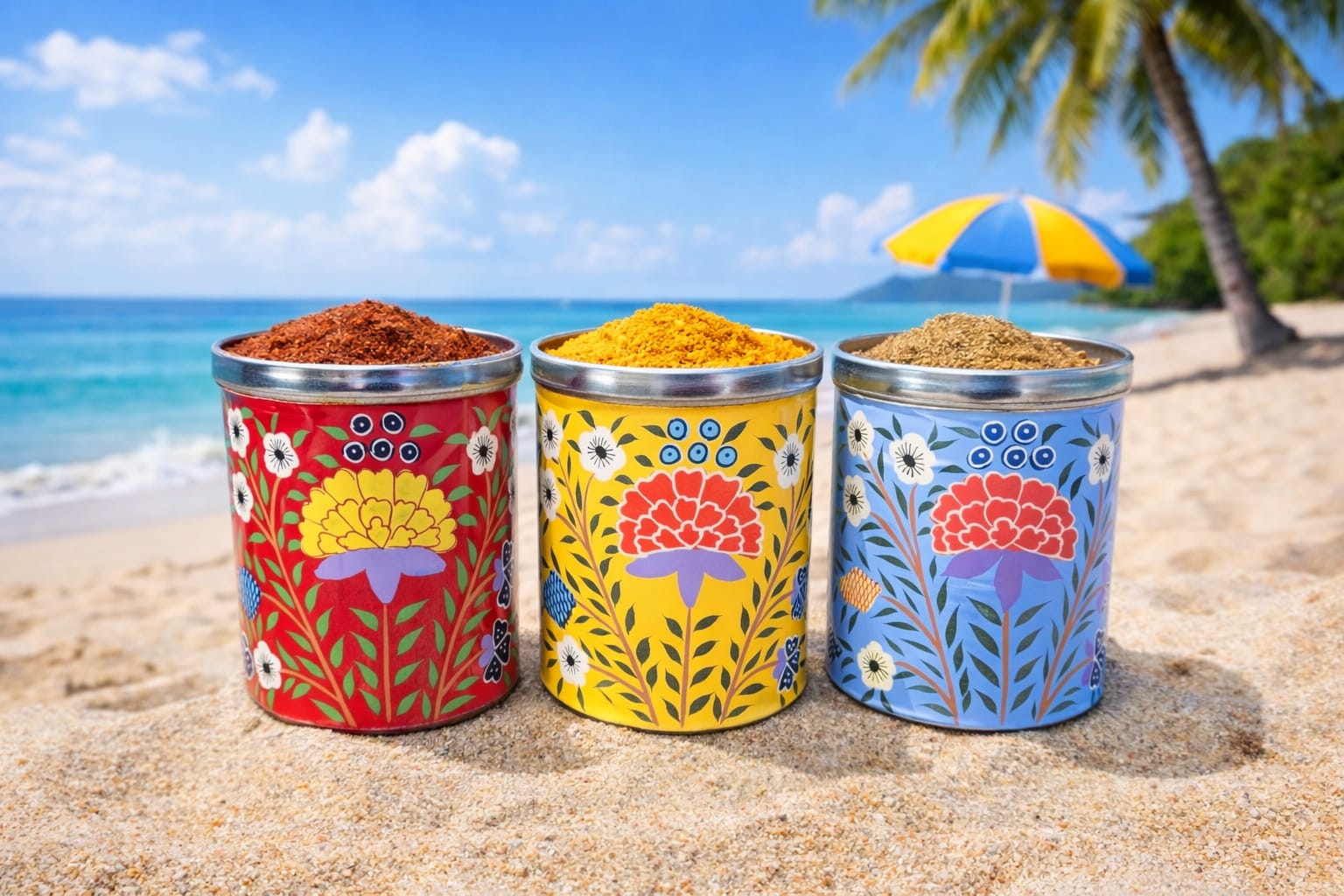 Steel Canister Sets, Canister sets, hand painted canister set, food storage box,stainless steel food storage box,floral kashmiri design